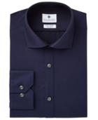 Ryan Seacrest Distinction Men's Slim-fit Stretch Non-iron Navy Convertible Cuff Dress Shirt, Created For Macy's
