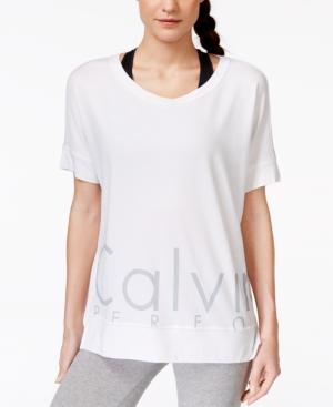 Calvin Klein Performance Short Sleeve Logo V-neck Top