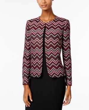 Tahari Asl Petite Chevron Jacquard Blazer