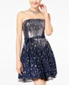 City Studios Juniors' Strapless Sequined Fit & Flare Dress