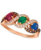 Le Vian Multi-gemstone (1-3/4 Ct. T.w.) & Diamond (3/8 Ct. T.w.) Ring In 14k Rose Gold