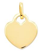 14k Gold Charm, Polished Heart Charm