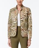 Alfred Dunner Cactus Ranch Collection Floral-print Quilted Jacket