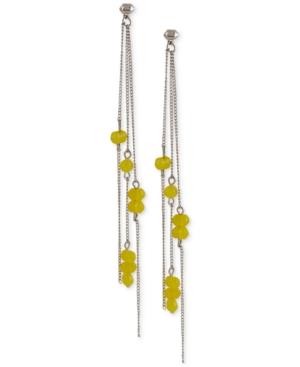 French Connection Silver-tone Beaded Linear Spike Drop Earrings