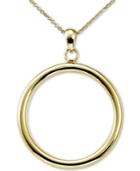 Polished Open Circle Pendant Necklace In 18k Gold-plated Sterling Silver