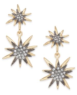 Inc International Concepts Gold-tone Pave Starburst Drop Earrings, Created For Macy's