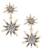Inc International Concepts Gold-tone Pave Starburst Drop Earrings, Created For Macy's