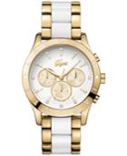 Lacoste Women's Charlotte Gold-tone Stainless Steel And White Tr90 Bracelet Watch 40mm 2000963