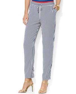 Lauren Ralph Lauren Petite Pull-on Cropped Striped Pants