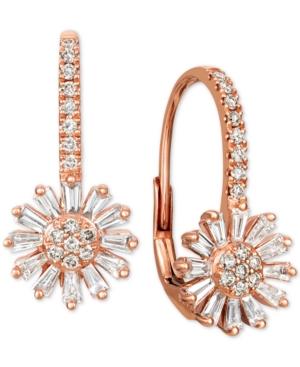 Le Vian Nude And Vanilla Diamond Flower Drop Earrings (7/8 Ct. T.w.) In 14k Rose Gold