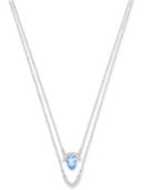 Swarovski Rose Gold-tone Crystal Double Layer Pendant Necklace