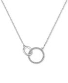 Diamond Circle Link Pendant Necklace (1/10 Ct. T.w.) In Sterling Silver