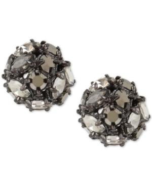 Kenneth Cole New York Hematite-tone Metallic Crystal Stud Earrings