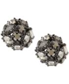 Kenneth Cole New York Hematite-tone Metallic Crystal Stud Earrings