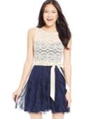 Teeze Me Juniors' Lace Ruffled Dress A Macy's Exclusive