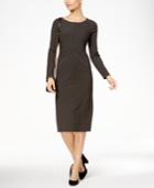 Ny Collection Long-sleeve Printed Midi Dress