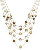 Inc International Concepts Gold-tone Bronze Bead Illusion Necklace