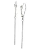 Wrapped Diamond Linear Drop Earrings (1/6 Ct. T.w.) In 10k White Gold