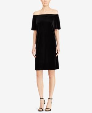American Living Off-the-shoulder Velvet Dress