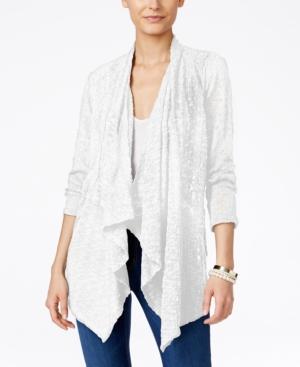 Style & Co. Lace-inset Open-front Cardigan, Only At Macy's