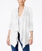 Style & Co. Lace-inset Open-front Cardigan, Only At Macy's