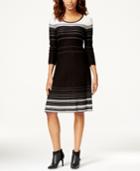 Nine West Striped A-line Sweater Dress