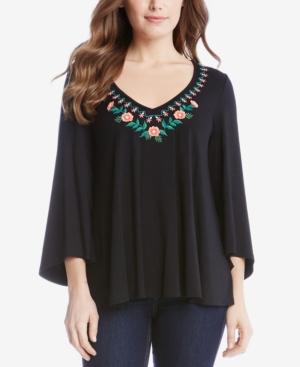 Karen Kane Embroidered Swing Top