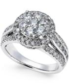 Diamond Engagement Ring (1-1/2 Ct. T.w.) In 14k White Gold