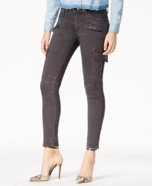 Hudson Jeans Cropped Smoky Dark Wash Skinny Cargo Jeans