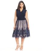 Sl Fashions Plus Size Embellished Lace A-line Dress
