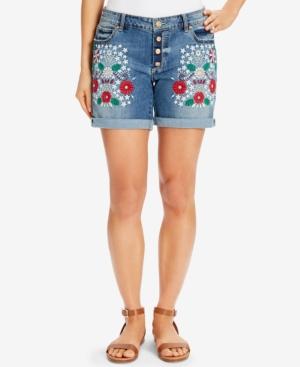 Vintage America Bestie Embroidered Denim Shorts