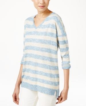 G.h. Bass & Co. Striped V-neck Top