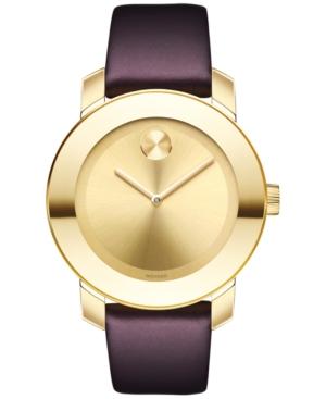 Movado Women's Swiss Bold Burgundy Leather Strap Watch 36mm 3600456