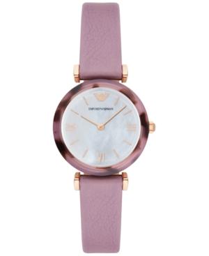 Emporio Armani Women's Purple Leather Strap Watch 32mm Ar11003