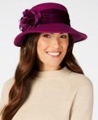 August Hats Velvet-flower Felt Wide-brim Hat