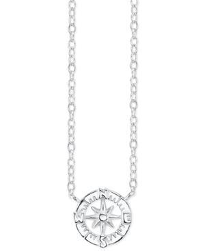 Unwritten Mini Compass Pendant Necklace In Sterling Silver