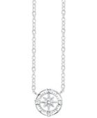 Unwritten Mini Compass Pendant Necklace In Sterling Silver
