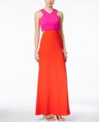 Jill Jill Stuart Colorblocked Cutout Popover Gown