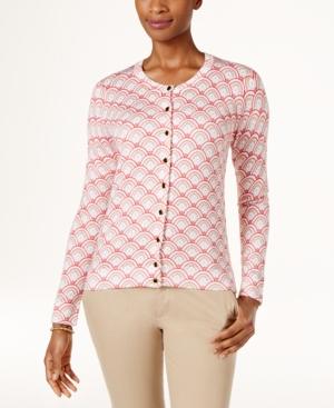 Charter Club Scallop-print Cardigan, Only At Macy's