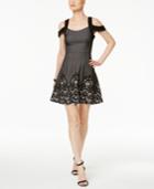 Jessica Simpson Lace Cold-shoulder Fit & Flare Dress
