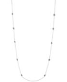 Anne Klein Hematite-tone Long Crystal Cluster Statement Necklace