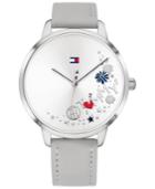 Tommy Hilfiger Women's Gray Leather Strap Watch 38mm, Created For Macy's