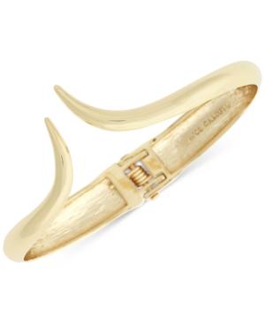 Vince Camuto Gold-tone Double Curved Hinged Bangle Bracelet