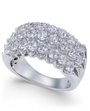 Diamond Three-row Band (2 Ct. T.w.) In 14k White Gold