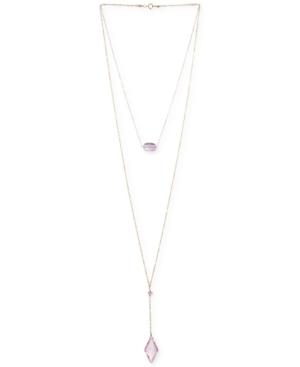 Layered Double Amethyst (24 Ct. T.w.) Pendant Necklace In 14k Gold-plated Sterling Silver