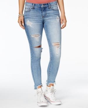 Celebrity Pink Juniors' Ripped Skinny Ankle Jeans