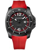 Tommy Hilfiger Men's Red Silicone Strap Watch 46mm 1791112