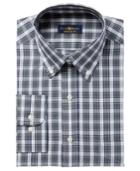 Club Room Men's Regular Fit Fine Line Tartan Dress Shirt, Created For Macy's