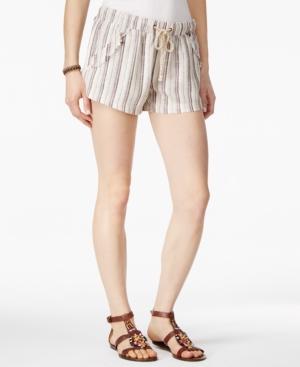 Rewash Juniors' Printed Drawstring-waist Shorts
