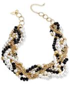 Thalia Sodi Gold-tone Black Imitation Pearl Torsade Statement Necklace, Only At Macy's